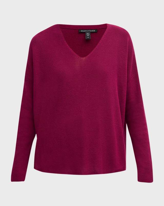 V-Neck Organic Cotton Crepe Pullov